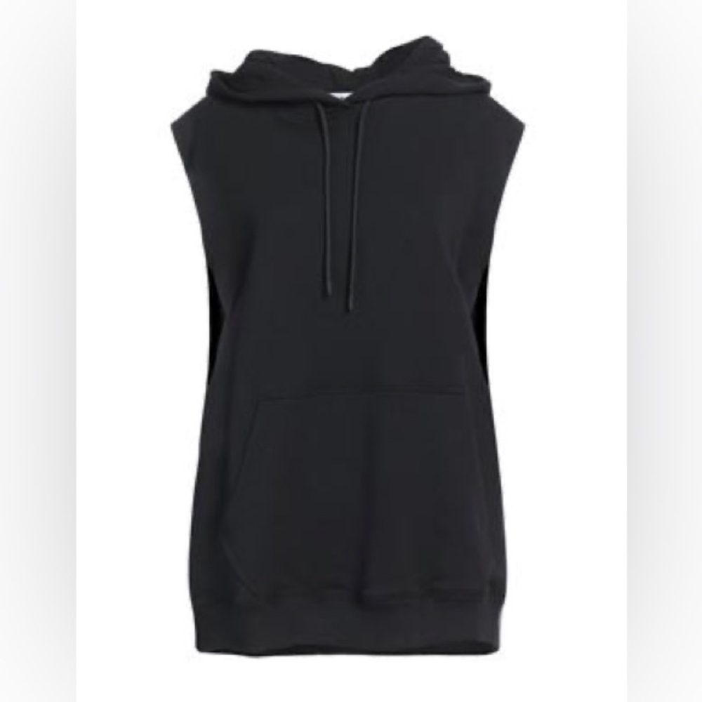 VICTORIAS SECRET PINK || Cropped Sleeveless Hoodie in Black - SZ XS